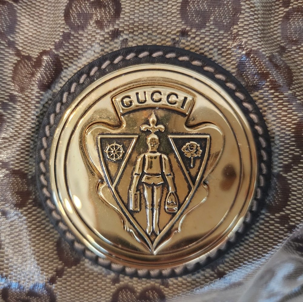 Authentic Gucci Gg Monogram Crystal Hysteria Hand… - image 2